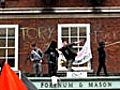 March for the Alternative: Fortnum & Mason occupied by protesters - video