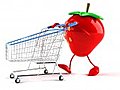 Shopping Cart Strawberry 2 Stock Footage