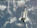 Discovery departs from the ISS