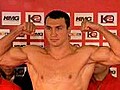 Klitschko und Chagaev beim Wiegen