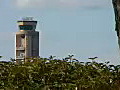 Royalty Free Stock Video HD Footage View of the Control Tower at the Airport in Fort Lauderdale,  Florida