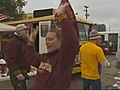 Badger,  Gopher Fans Reconcile At Twins Game