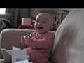 Baby Laughs at Ripping Paper