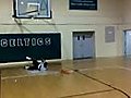 Dunker breaks backboard