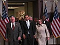 Obama & Dems talk budget passage