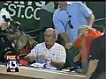 President Bush dodges foul ball