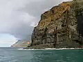 Royalty Free Stock Video SD Footage Mountains and Coastline on Napali Coast Shot From a Catamaran in Kauai,  Hawaii