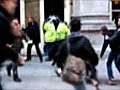 G20 police tackle protesters near Bank of England