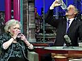 Betty White Drinks Vodka With Letterman