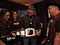 WWE Monday Night Raw - Raw Guest Host Toby Keith Is Greeted by the Bella Twins