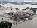 Raw Video: Power Plant Circled by Flood Waters