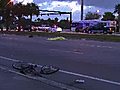 Davie Police work the scene of a fatal bicycle accident involving a car