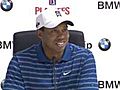 Tiger Woods talks after BMW Championship Pro-Am