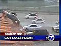Drunk driver takes flight at toll booth