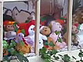 Royalty Free Stock Video SD Footage Zoom Into a Store Window With Stuffed Animals in Rockport,  Massachusetts