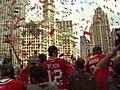 Rich King Aboard a Blackhawks Parade Bus