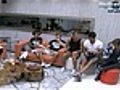 Diogo,  Rodrigão e Mauricio cantam e batucam