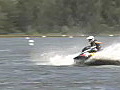 Royalty Free Stock Video HD Footage Riding Jet Skis on a Lake in Ft. Lauderdale,  Florida