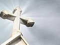 Stone Cross Rays Stock Footage