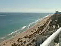 Royalty Free Stock Video HD Footage Fort Lauderdale Beach as Viewed from the 29th Floor of a Condo