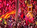 Fans clash with police amid Barca celebrations