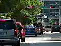 Royalty Free Stock Video HD Footage Traffic on Brickell Avenue in Downtown Miami,  Florida