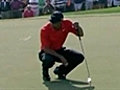 Tiger Woods spits on Dubai Classic Green