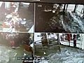 Surveillance Video Shows Tsunami Wave