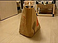 Un chat dans un sac Mcdonald