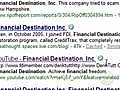 Financial Destination Inc Google Ranking