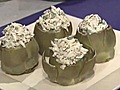 Food Network: Robert Irvine’s artichoke hearts stuffed with crab salad