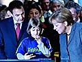 Merkel und Zapatero auf der Cebit