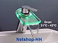 Wasserhahn / Armatur Chrom LED-Glas Wasserfall cool Design netshop-022 http://www.netshop-hh.de