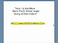 How To Get More WORK FROM HOME Leads Using YouTube Video!