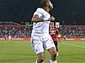 Robinho injuries himself by running in to a camera