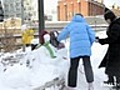 Snow sculpting on the High Line