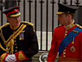 Royal family arrive at Westminster Abbey - video