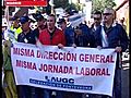 Una manifestación muy peleada