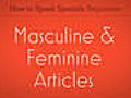 Learn Spanish / Masculine and Feminine Articles