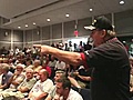 Dan Webster confronted by angry town hall crowd