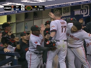 Huff’s game-tying homer