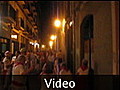 Wandering down a street in Pamplona at night - Pamplona, Spain