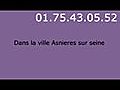 Plombier Asnieres sur seine - Tél : 01.75.43.05.52. Deplacement  Gratuit Asnieres sur seine.