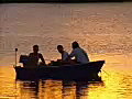 Royalty Free Stock Video SD Footage Quick Zoom Out From Fishing Boat of Ft. Lauderdale Sunset