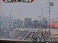 a women gets clipped by a train