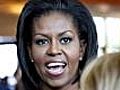 Michelle Obama,  en un concurso de TV
