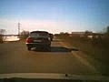 Car skidded into a ditch after overtaking