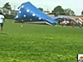 Inflatable bouncer takes flight at carnival