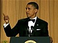 Obama mocks Donald Trump and conspiracy theorists at journalists dinner