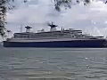 Royalty Free Stock Video SD Footage Cruiseship Docked at Port of Miami